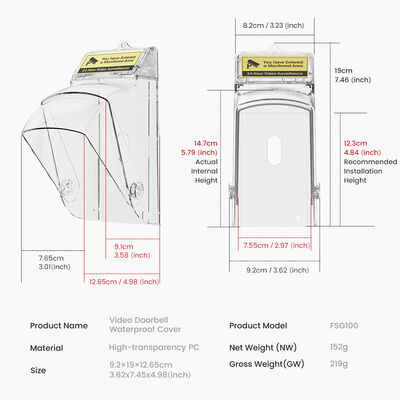 SMATRUL ভিডিও ডোরবেল বৃষ্টি জলরোধী কভার আউটডোর ঘোরানো ডিজাইন অ্যান্টি চুরি অনুস্মারক ডোর অ্যাক্সেস ভিডিও ডোরবেলের সাথে সামঞ্জস্যপূর্ণ