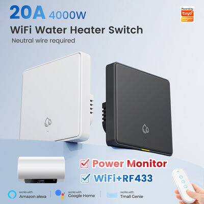 কেনা 20A ওয়াইফাই RF433 সুইচ ওয়াটার হিটারের জন্য Tuya স্মার্ট হোম 4000W টাইমিং কাউন্টডাউন ওয়্যারলেস ওয়াল সুইচ অ্যাপ ভয়েস কন্ট্রোল সহ Alexa Google Home অনলাইনে উৎপাদন